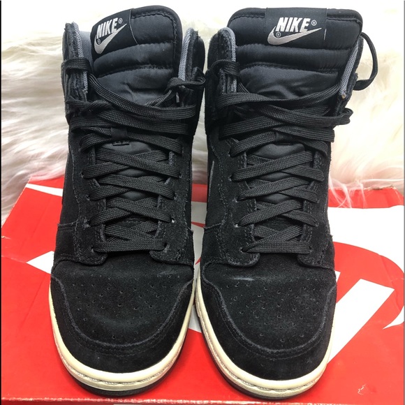 black suede nike high tops